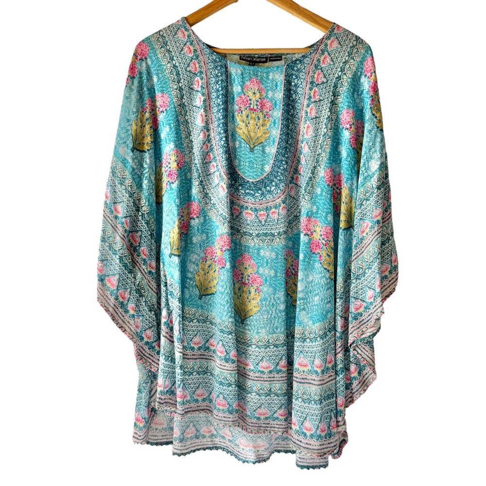 Tolani Collection Narissa Caftan Tunic blouse XL petite resortwear swim coverup